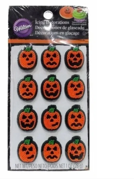 Pumpkin Icing Decorations 12 Pc Cupcake Baking Wilton Halloween