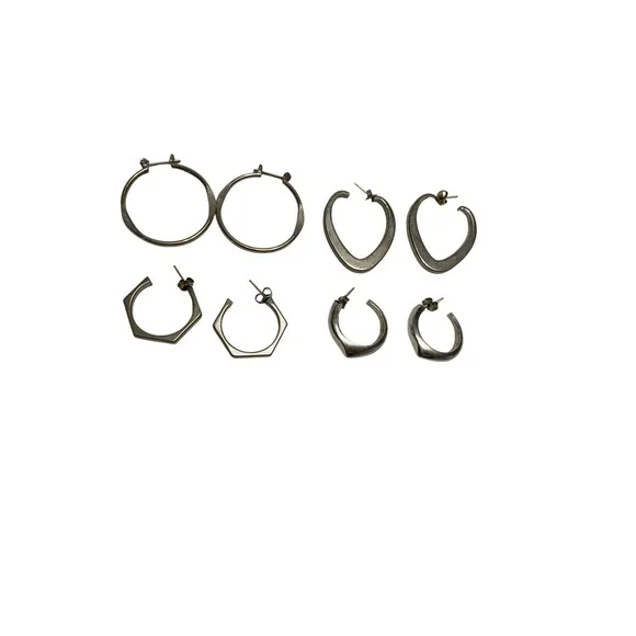 Unbranded Hoop Earrings Set Womens OS Excellent Geometric 4 Pairs Mixed