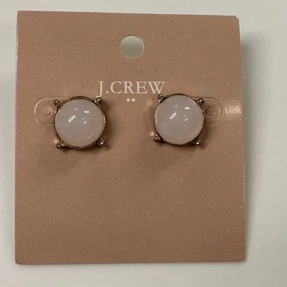 J. Crew Translucent White Bubble Stud Earrings