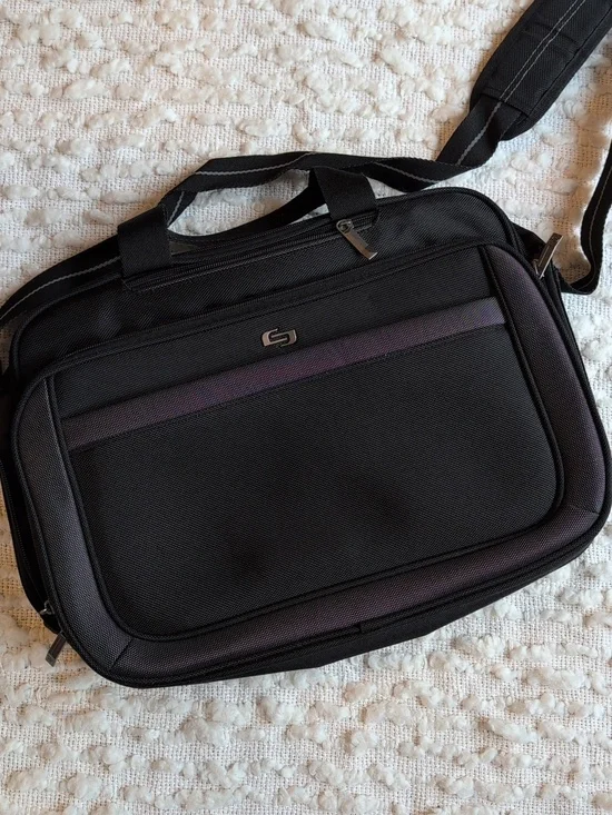 Solo Checkpoint Multi Compartment Travel Nylon Black Slim Briefcase Trolley