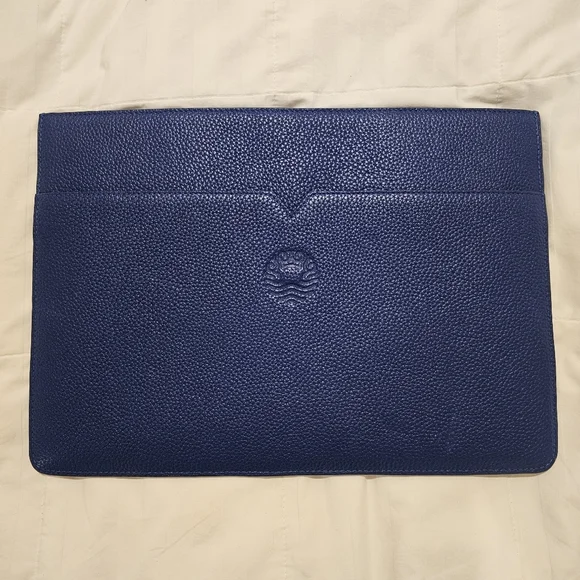 Blue Leather Underarm Portfolio -  13″ Laptop Sleeve by Royce