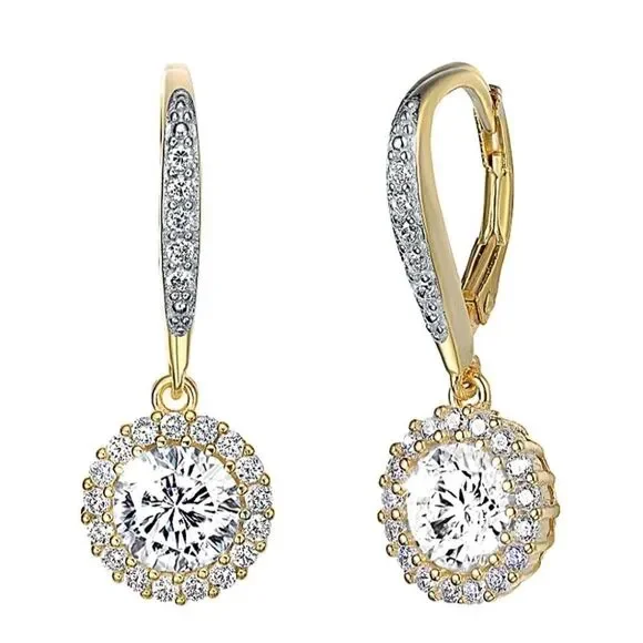 Genevive 14 K Over Sterling Silver Earrings