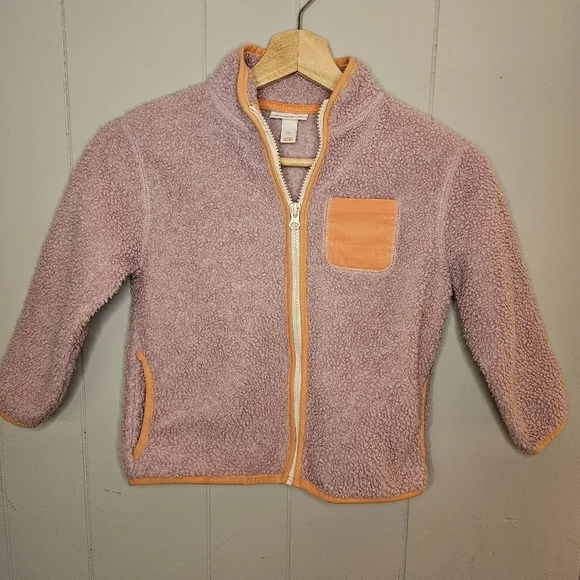 Girls Cat & Jack Pink Orange Sherpa Jacket, XS