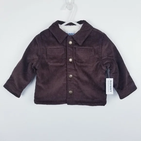 Old Navy #414714 Brown Sherpa-Lined Corduroy Shacket  for Baby NWT 12-18 Months