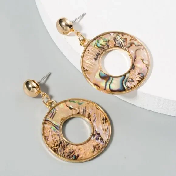 Donut shaped Earrings Color Resin Alloy Earring