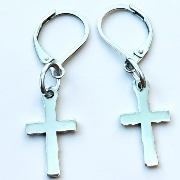 🆕 Cross Dangle Earrings Stainless Steel