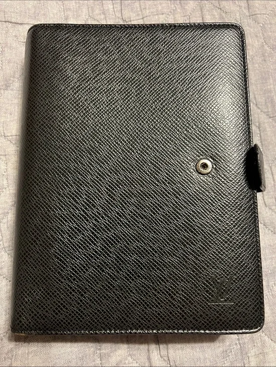 Black Leather LV MM Agenda