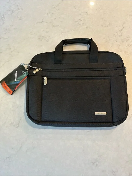 Samsonite Black Laptop Briefcase with Front Organizer Pocket