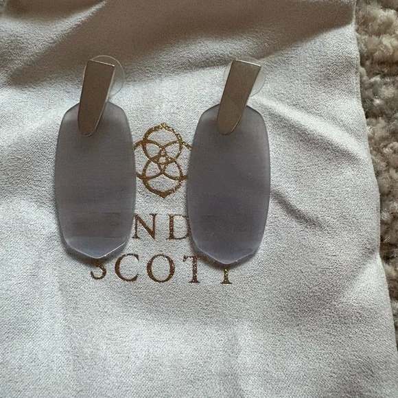 Kendra Scott Silver and Gray Earrings