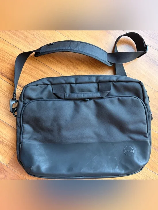 Dell Black Laptop Messenger Bag with Adjustable Shoulder Strap