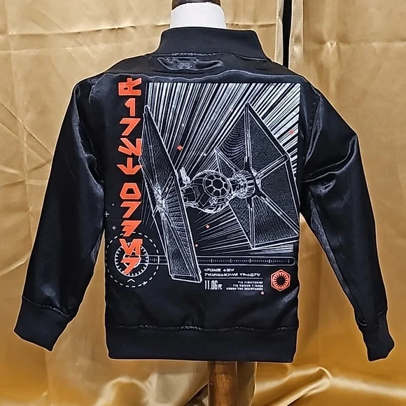 F Disney Star Wars Japanese Fighter Bomber Black Jacket XS