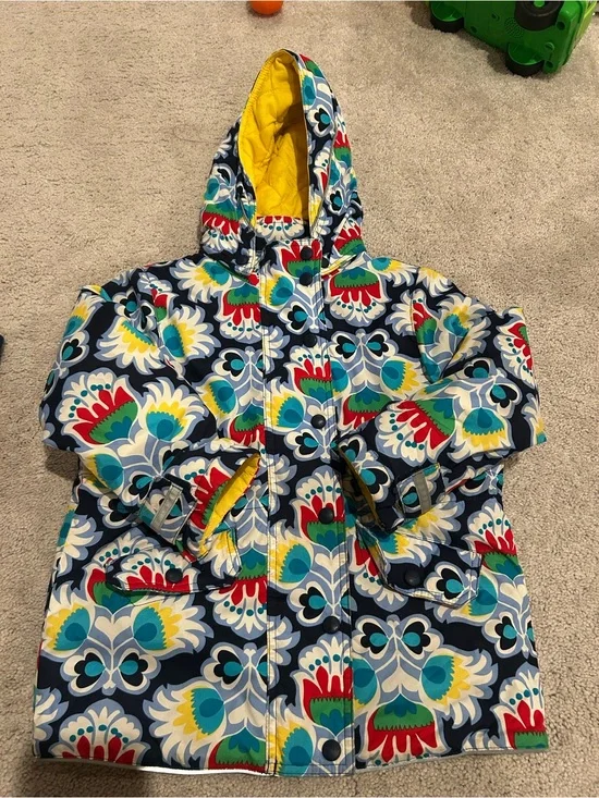 Hanna Andersson winter jacket quilted interior abstract print size 100 (4)