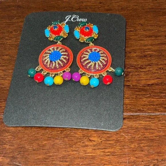 nwt J Crew Multicolor Statement Earrings