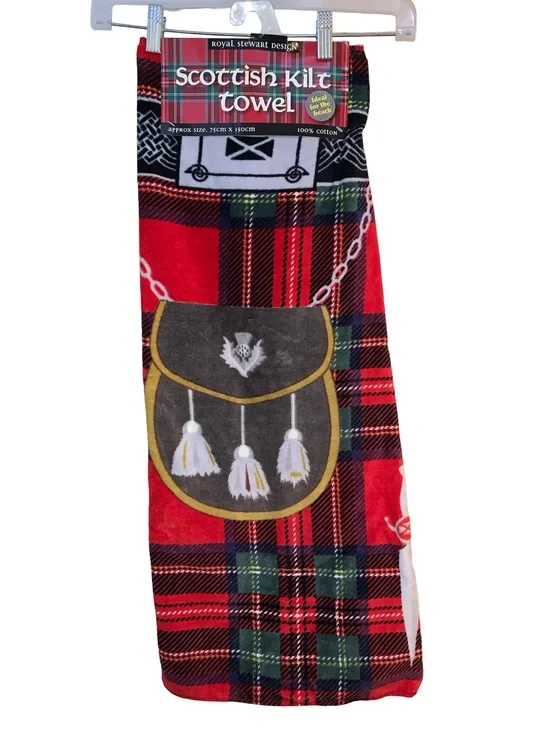 Scottish Kilt Towel Royal Stewart Design  by SportaKilt NWT