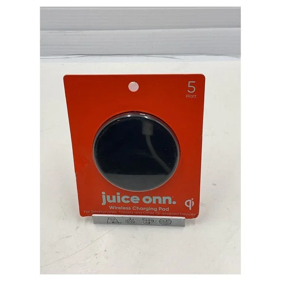 juice onn. 5W Qi Wireless Charging Pad Black with‎ 3ft Micro-USB Cable - New
