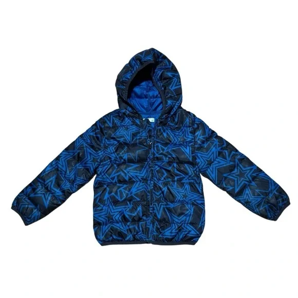 Epic Threads Blue Stars Black Jacket Hooded Boys Size 5