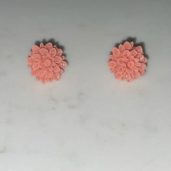 Pink Rose stud vintage rosin earrings