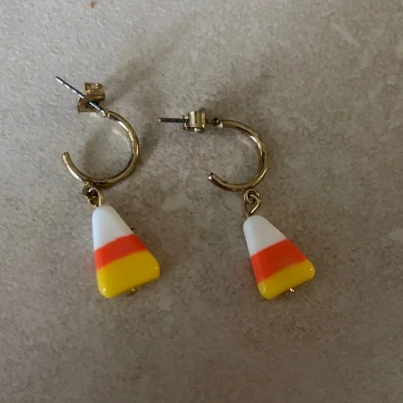 Candy Corn Hoop Earrings