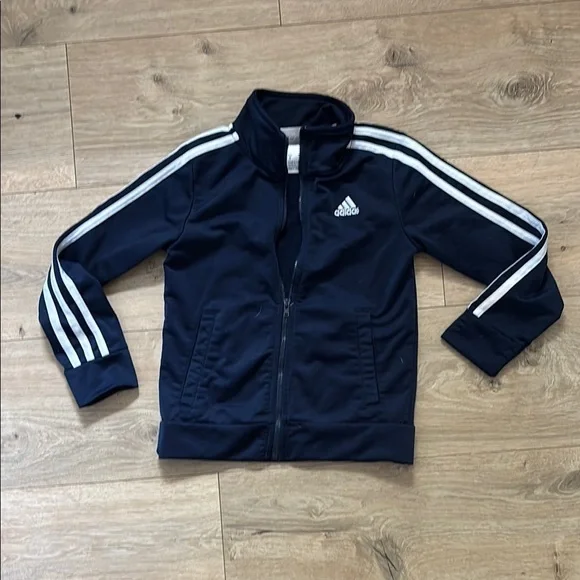 Adidas Navy Track Jacket with White Stripes