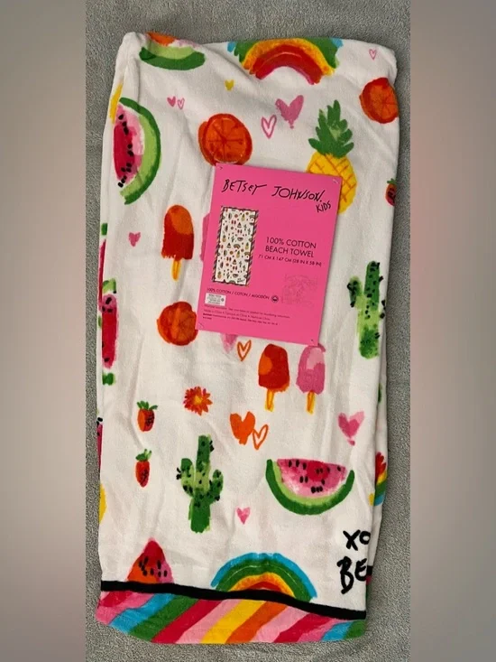 Betsey Johnson Southwestern Summer Cactus Beach Towel