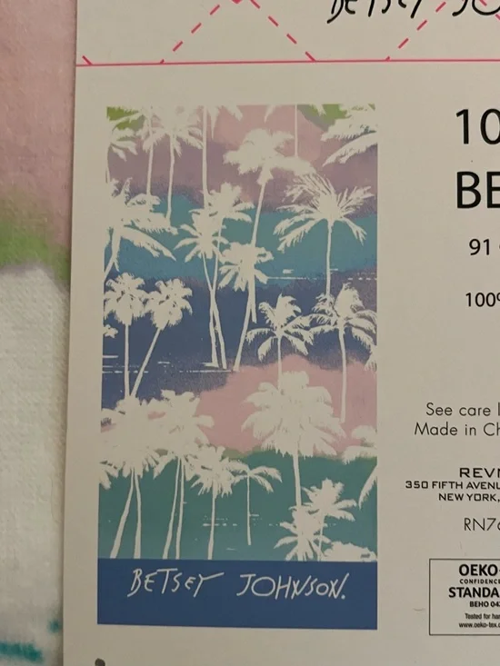 Betsey Johnson Pastel Palm Tree Beach Towel