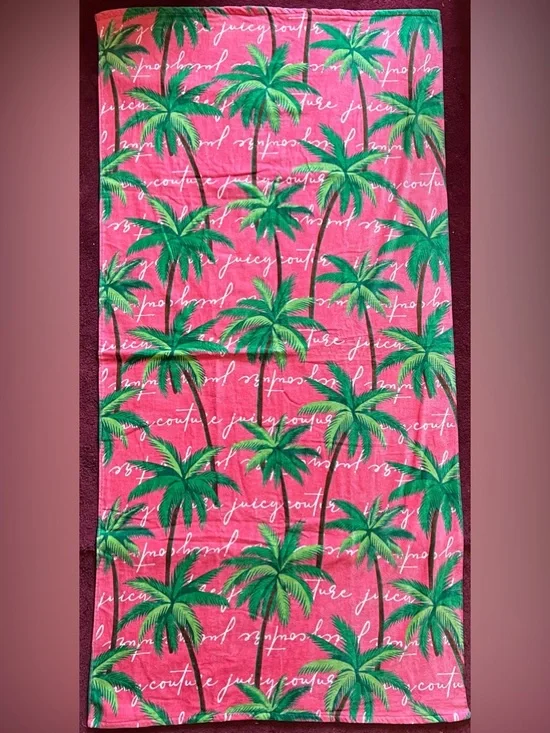Juicy Couture Fuchsia Palm Tree Beach Towel