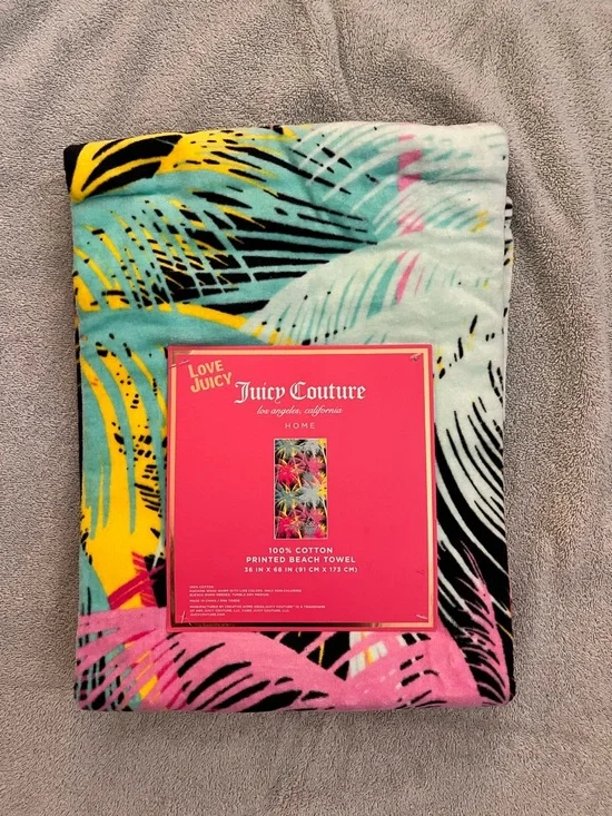 Juicy Couture Colorful Palm Trees Beach Towel