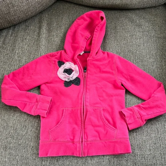 Old Navy Grils Pink Full Zip Hooded Sweatshirt size 10-12