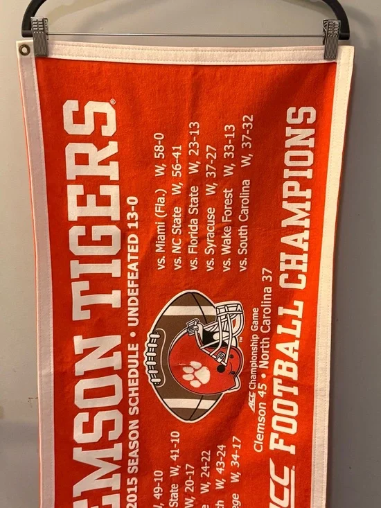 Clemson Tigers Banner Flag Lot 2 2015 ACC Champions & University Felt USA Made