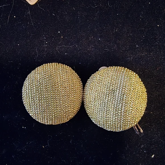 Vintage Gold-Tone Large Dome Shaped Clip-On Earrings