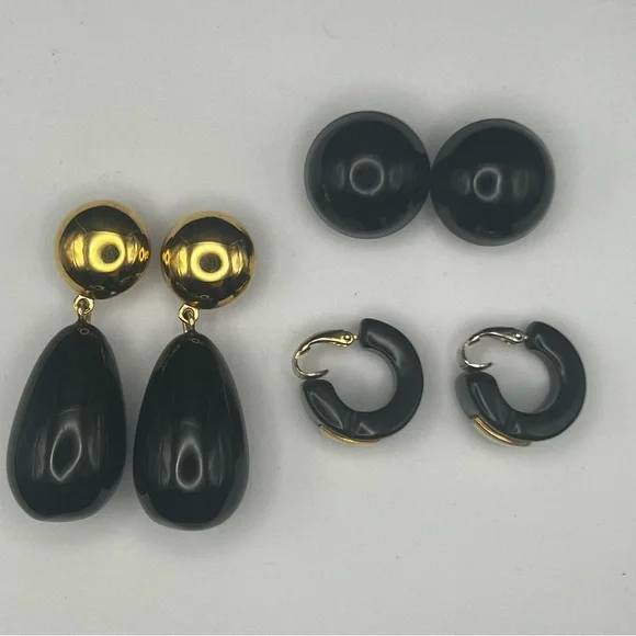 Retro '80s/'90s Statement Earrings – Lot of 3‎