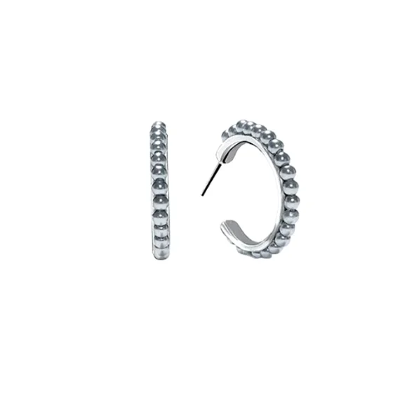 NEW!  Pearly Grey Hoop Earrings