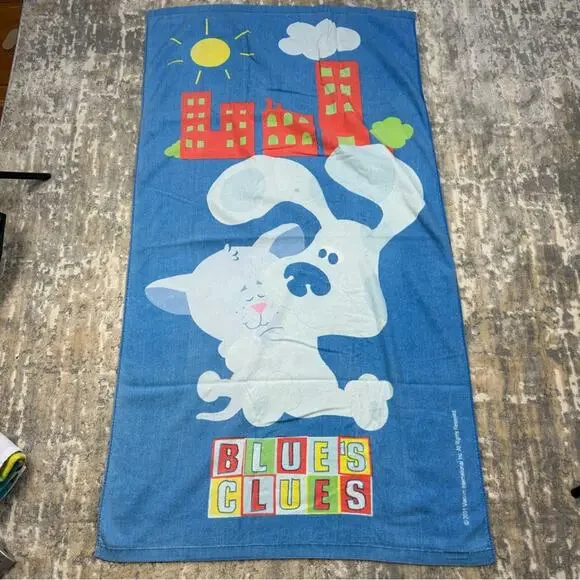 Y2K Vintage 2001 Blues Clues Periwinkle Beach Towel