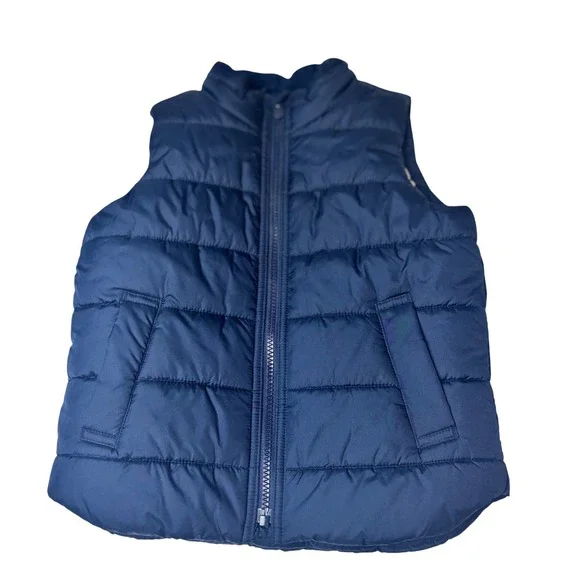 Baby Gap Boys Warmest Vest Navy Blue Sherpa‎ Lined Puffer Preppy 5T Vest