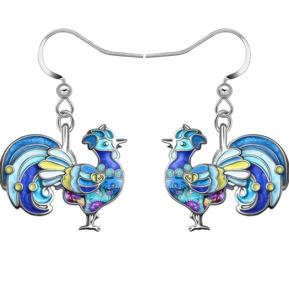 Colorful Rooster Earrings