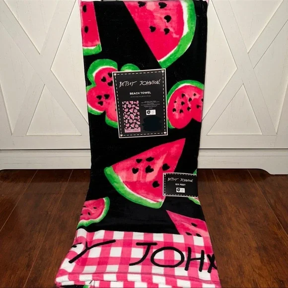 Betsey Johnson Watermelon Hearts Beach Towel