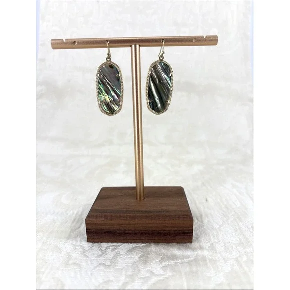 Kendra Scott Elle Elegant Abalone Shell & Gold Drop Earrings