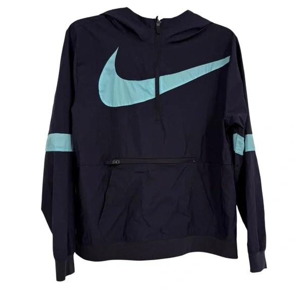 Nike Kids’ Pullover Nylon Hoodie Size XL Purple Crossover 1/4 Zip Swoosh