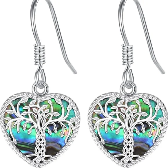 Sterling silver tree of life earrings Nwb