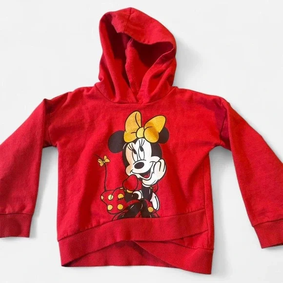 Disney Junior Minnie‎ Mouse Red Hoodie Girls 4T Graphic Sweatshirt 70P1442MI
