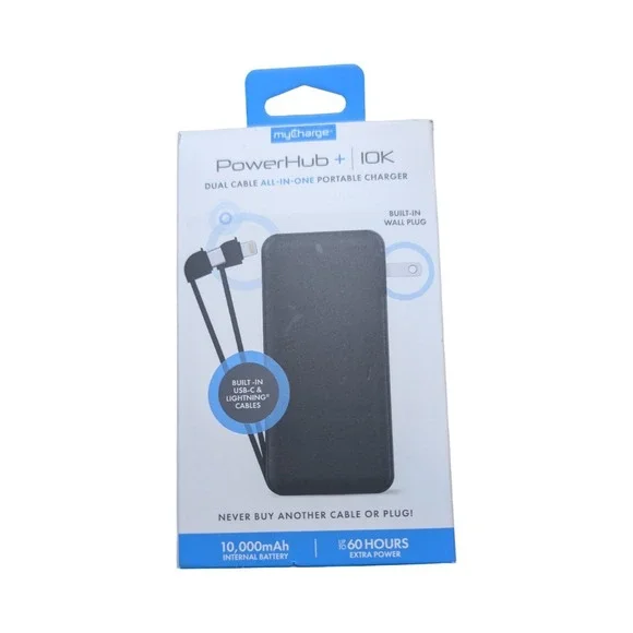 R3-O myCharge - 10,000 mAh Portable Charger for USB-C and Apple‎ Devices - Black