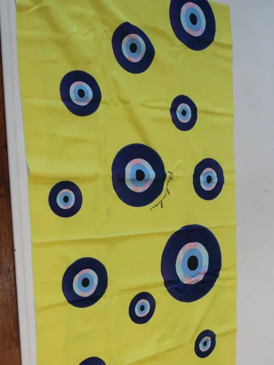 NWT Womens Bululu Yellow Multicolor (Item- 772) Evil Eye Swim Beach Towel