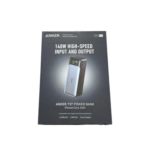 Qq5Ui Anker Power Bank 737 24000mAh Powercore 140W Mx Smart Display *Defect Port