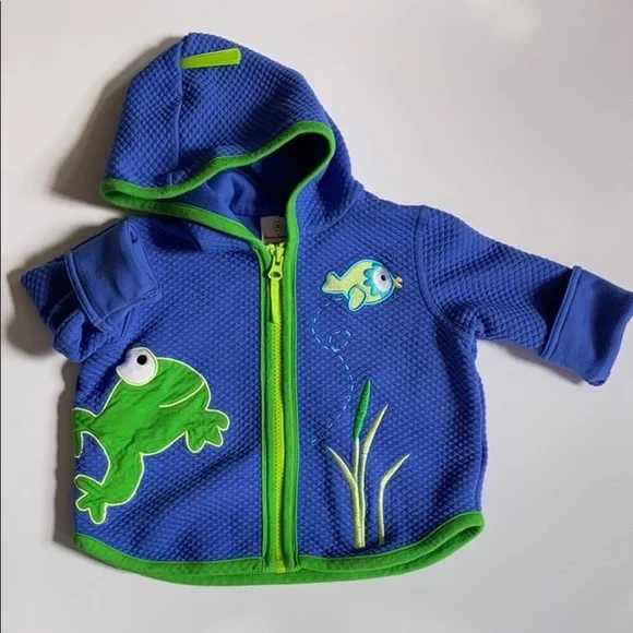 Hanna Andersson Happy Frog Zip-Up Hoodie