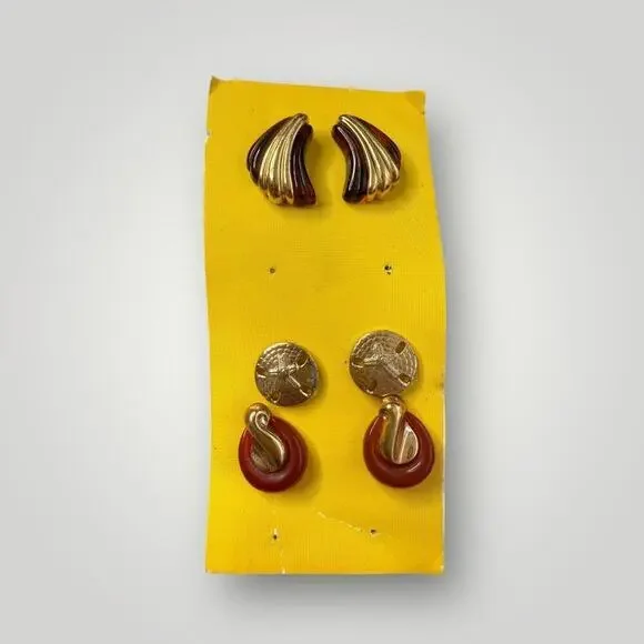 Vintage Avon Earrings Set – 3 Pairs Stud Earrings