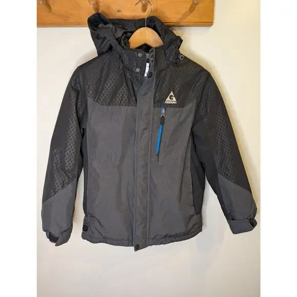 Gerry Boys Hooded Winter Jacket Gray Insulated Zip In System M 10/12