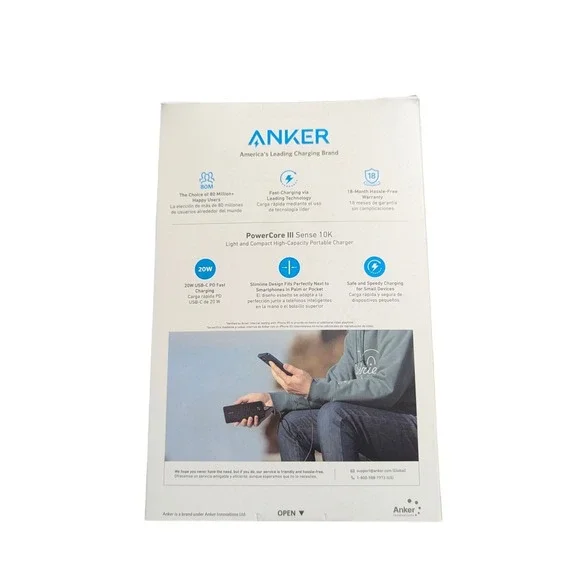 Nn1U‎ Anker 10000 mAh Power Bank Dual USB, USB-C - A1248H11-1
