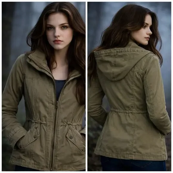 Abercrombie Utility Jacket Girls XL Women XS Olive Green Bella Swan Twilight