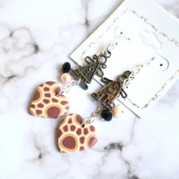 Animal Print Giraffe, Boy &‎ Girl Charm earrings