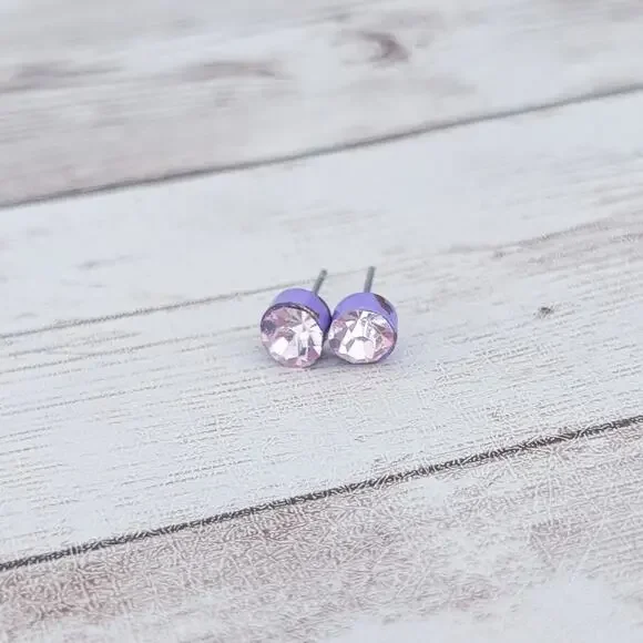 Purple & Pink Stud Earrings - Condition Issues